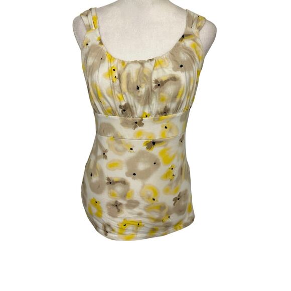 Ann Taylor Tops - Ann Taylor Y2K Milkmaid Yellow Floral Fitted Top Size Small Summer Festival